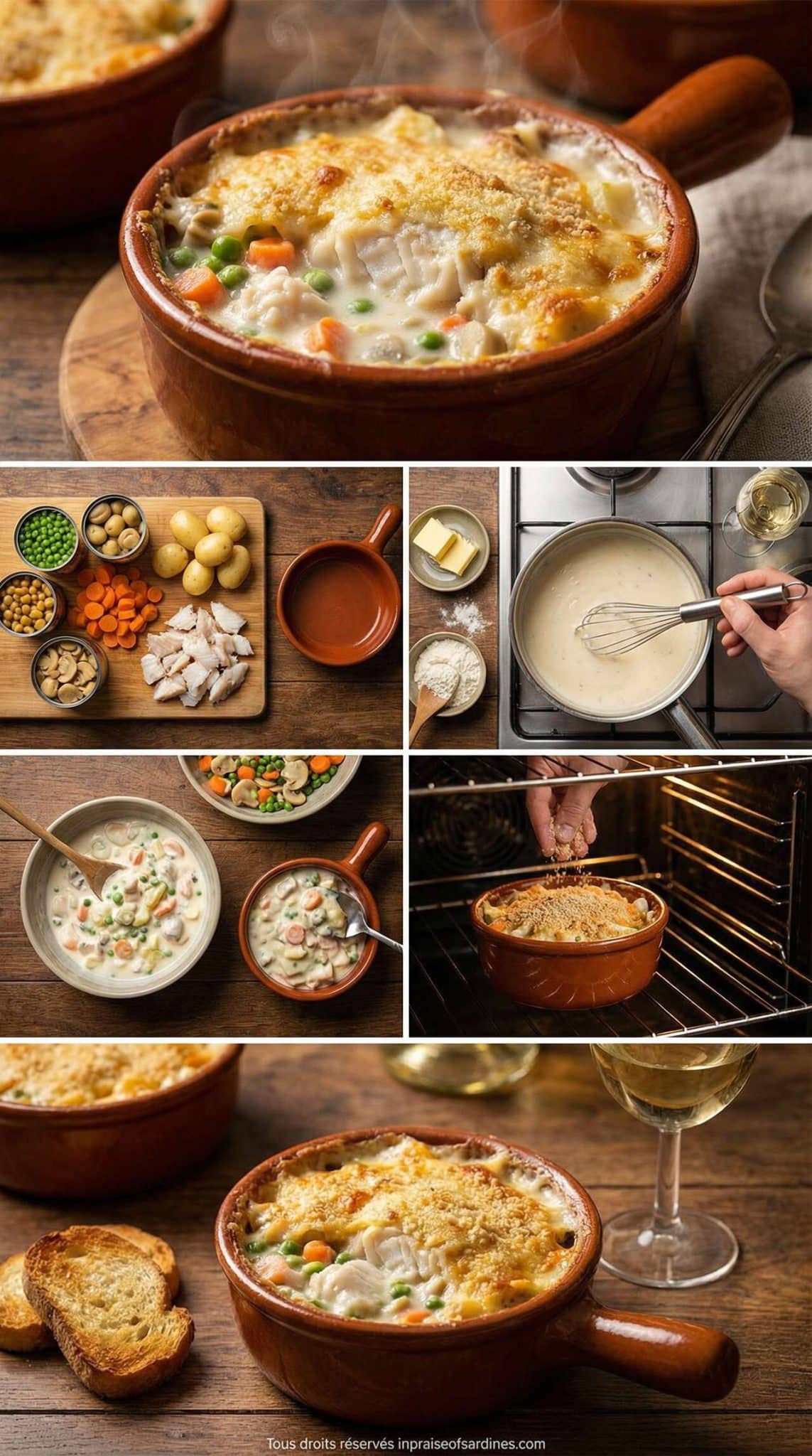 Fiche recette Recette de cassolette de poisson au four et petits l&eacute;gumes