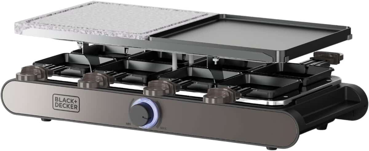 Test de la raclette Black+Decker 1400 W : polyvalence et convivialité