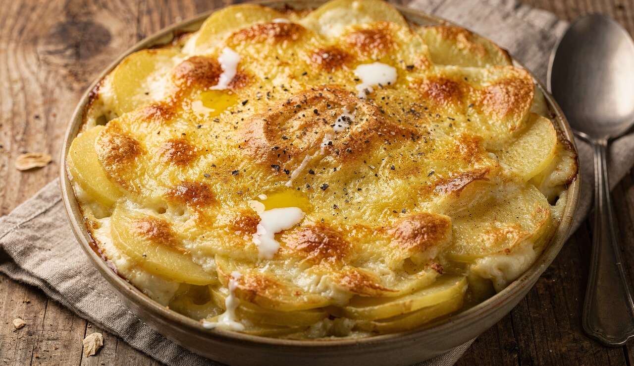Cassolette de pommes de terre gratinée au Saint-Marcellin