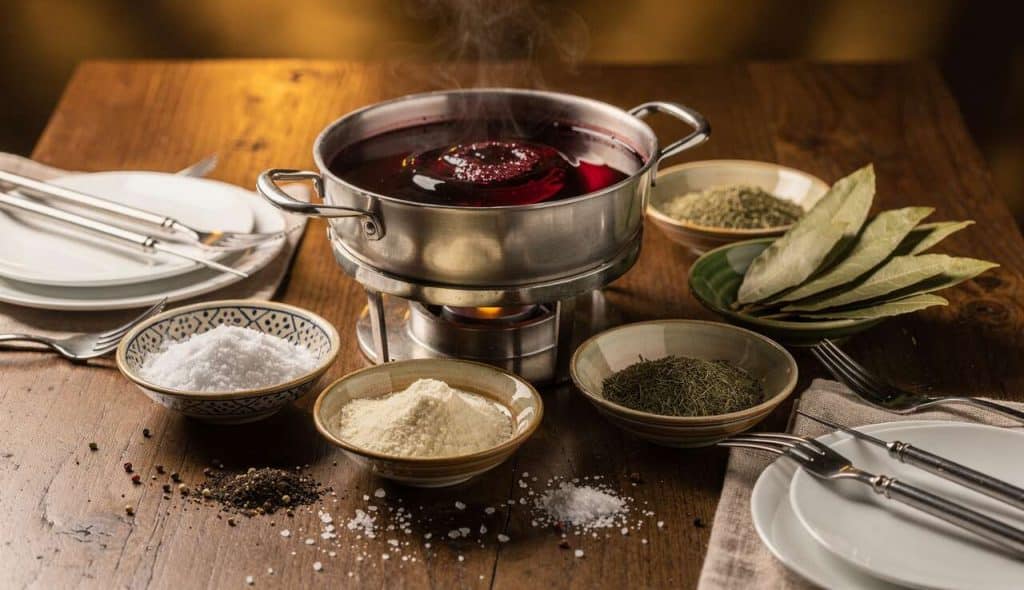 Fondue vigneronne au vin rouge : recette savoureuse