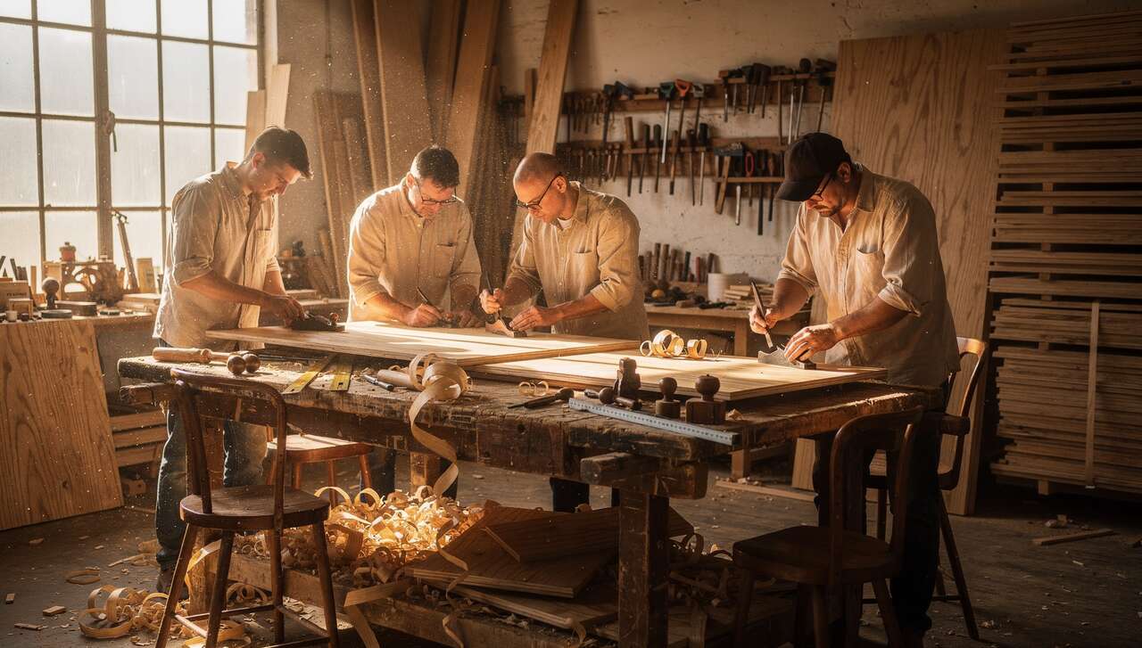 La fabrication du contreplaqu&eacute; : un savoir-faire artisanal