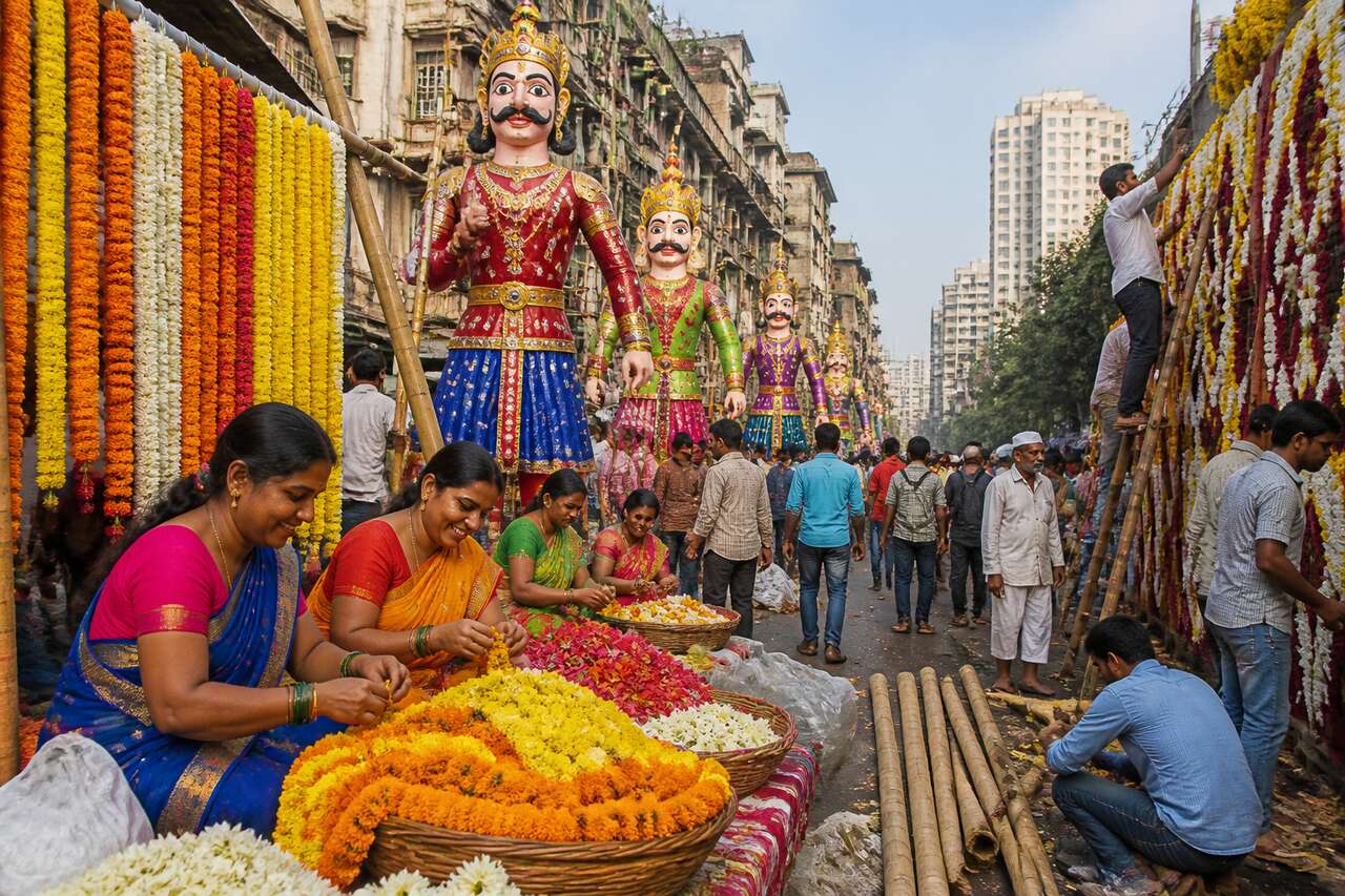 Les pr&eacute;paratifs des festivit&eacute;s &agrave; bombay