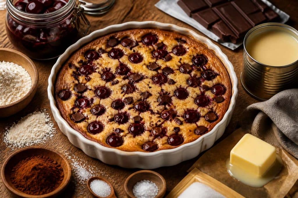 Recette de clafoutis cerises et chocolat