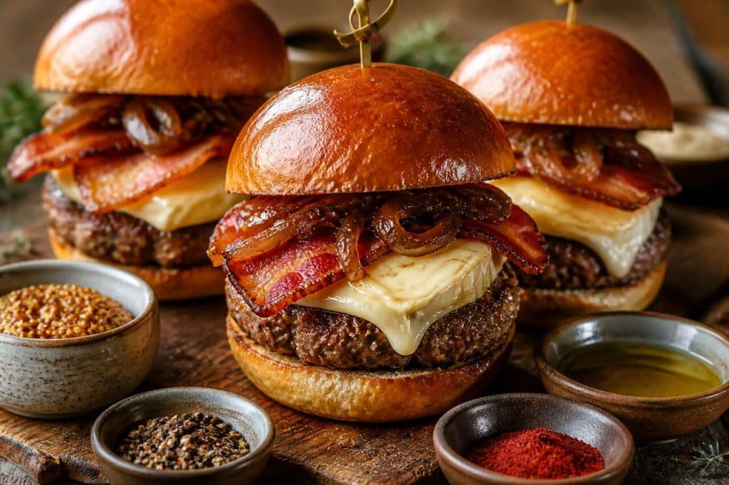 Mini burgers apéritifs bœuf & camembert : la recette gourmande