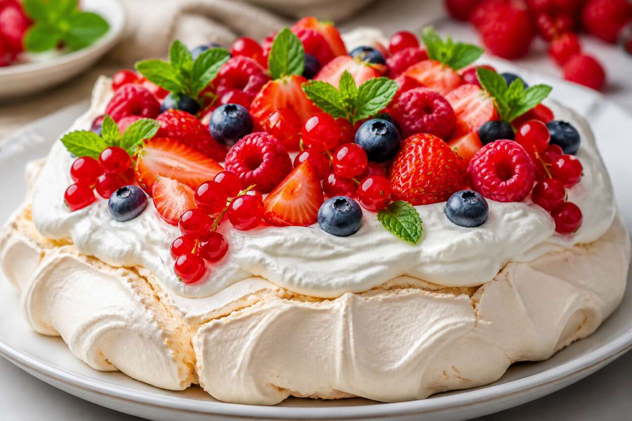 Pavlova aux fruits rouges : recette gourmande