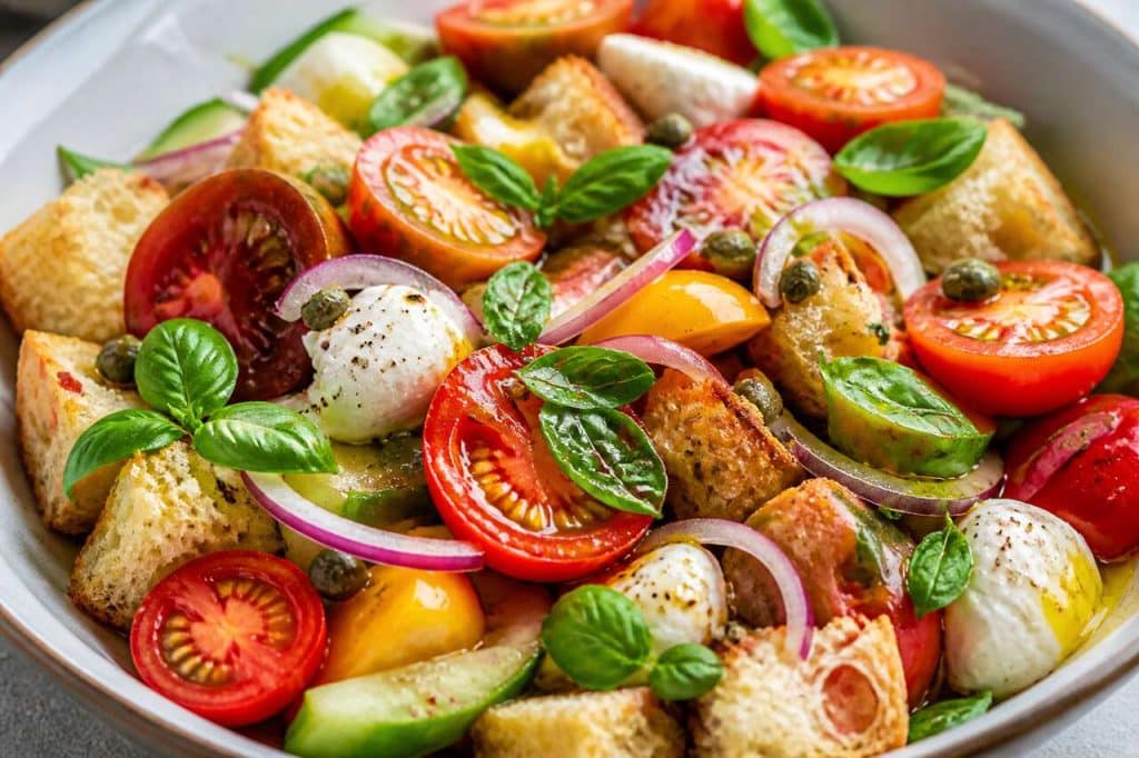Recette panzanella : salade Caprese originale