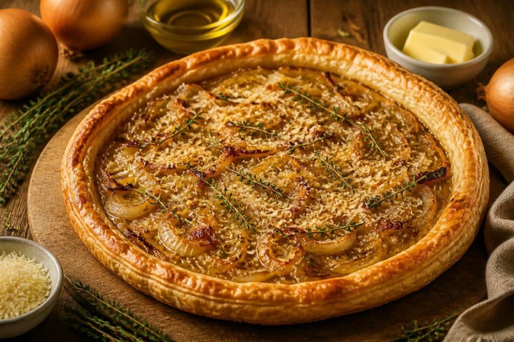 Tarte rustique à l'oignon : recette savoureuse et facile