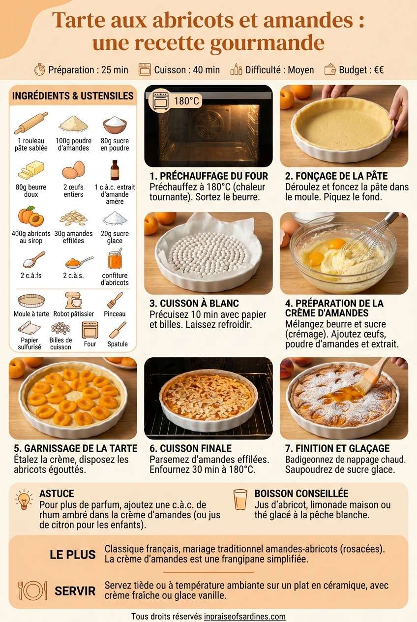 Fiche recette Tarte aux abricots et amandes : une recette gourmande Fiche recette Tarte aux abricots et amandes : une recette gourmande