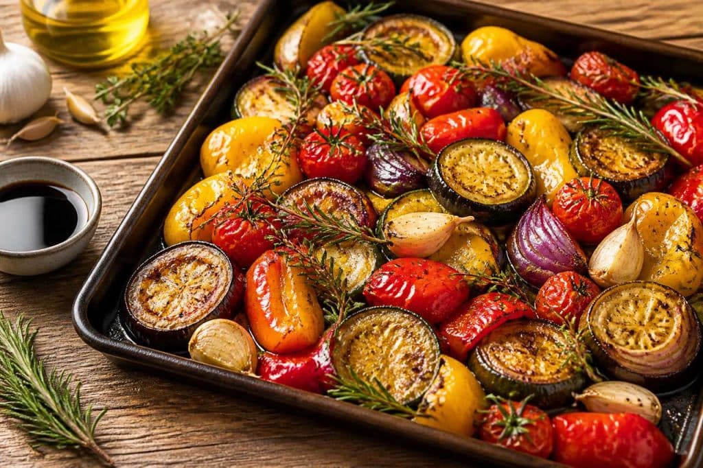 Légumes d'été rôtis au four : recette savoureuse