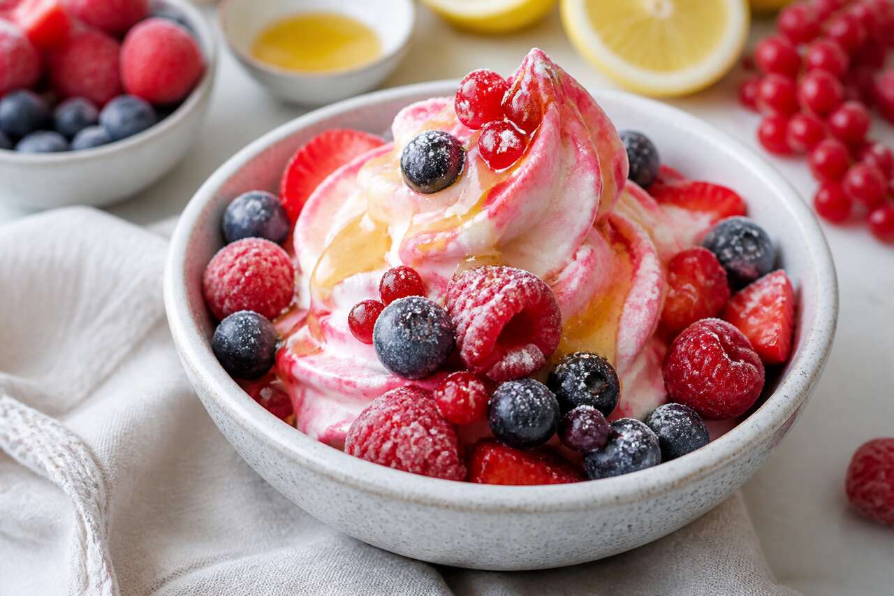 Yaourt glacé aux fruits rouges : recette facile et rafraîchissante