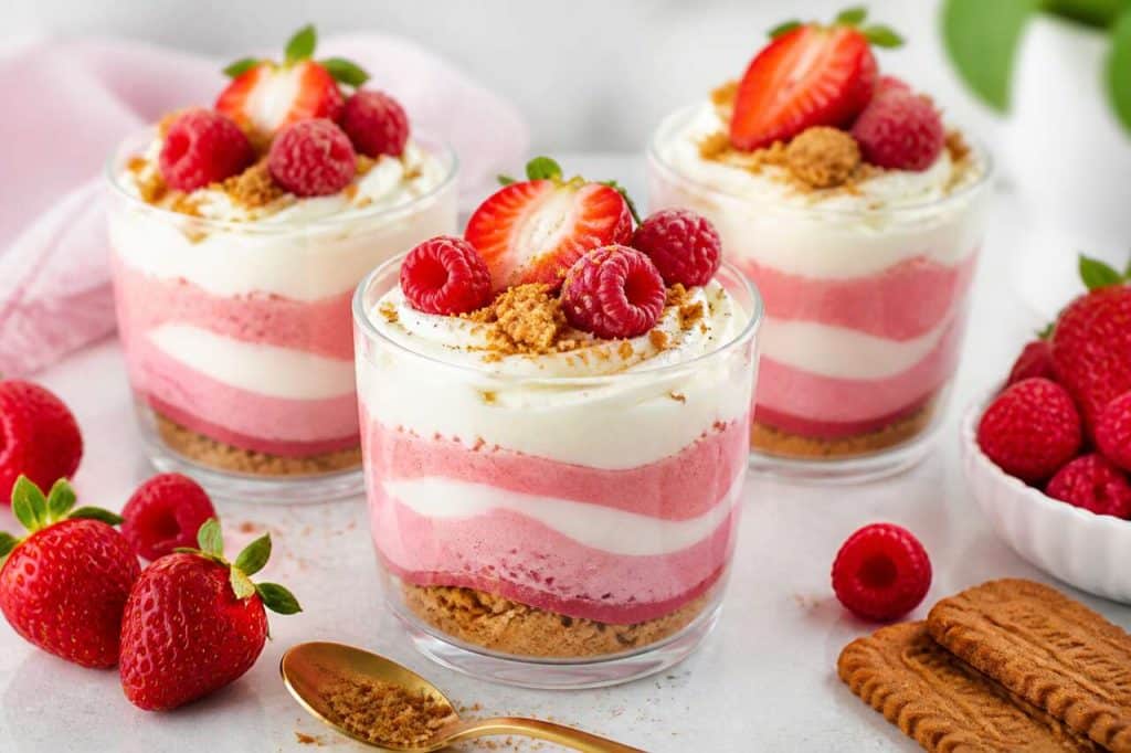 Verrine mousse fraise framboise mascarpone : recette gourmande