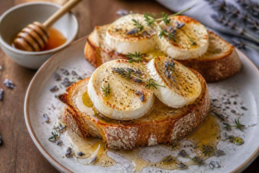 Tartine chèvre, miel et lavande : recette savoureuse
