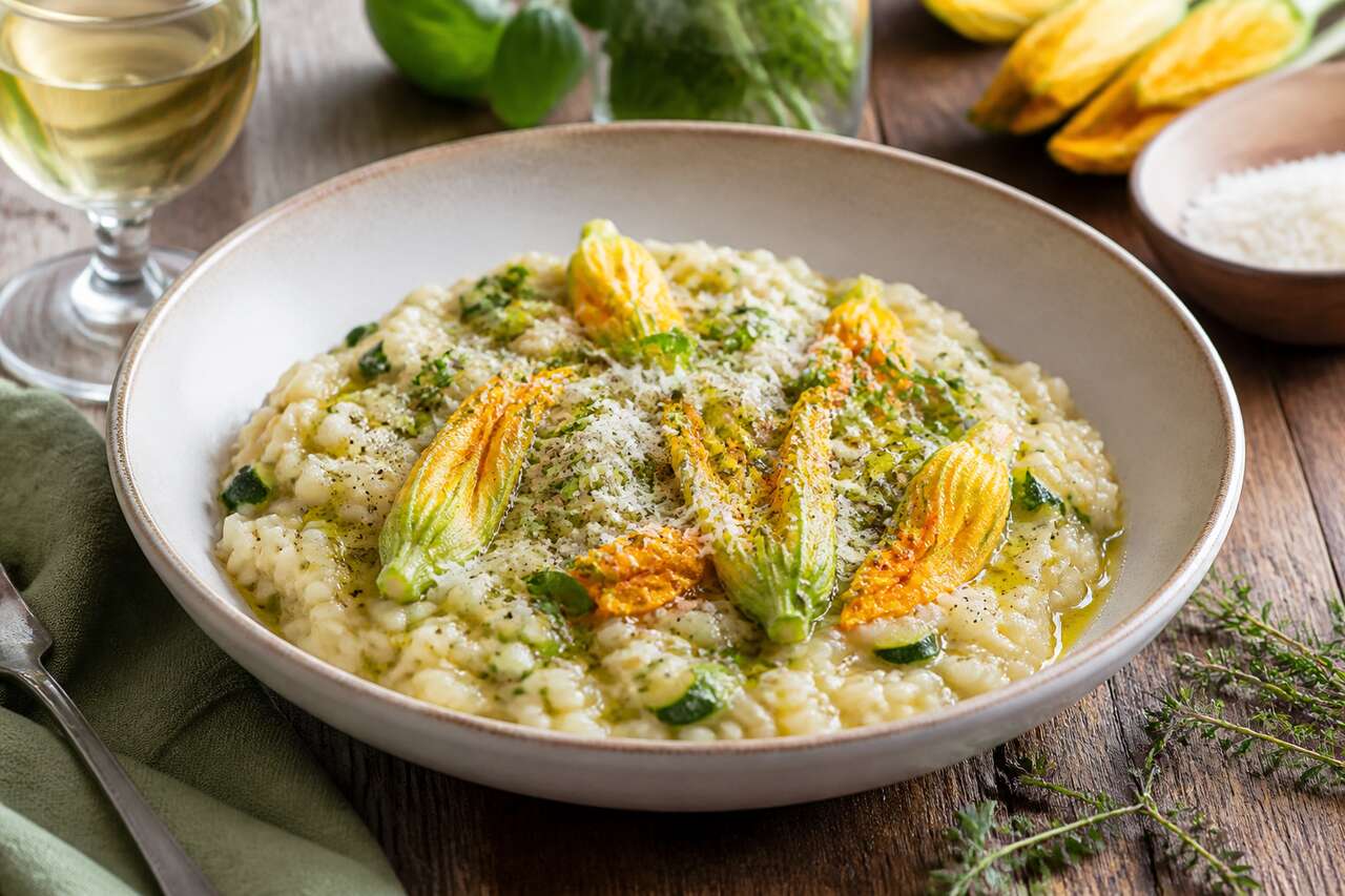 Risotto à la fleur de courgette : recette gourmande et facile