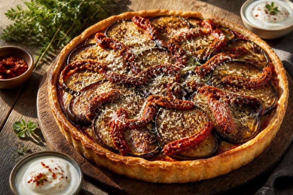 Tarte aubergine et tomate séchée : une recette savoureuse