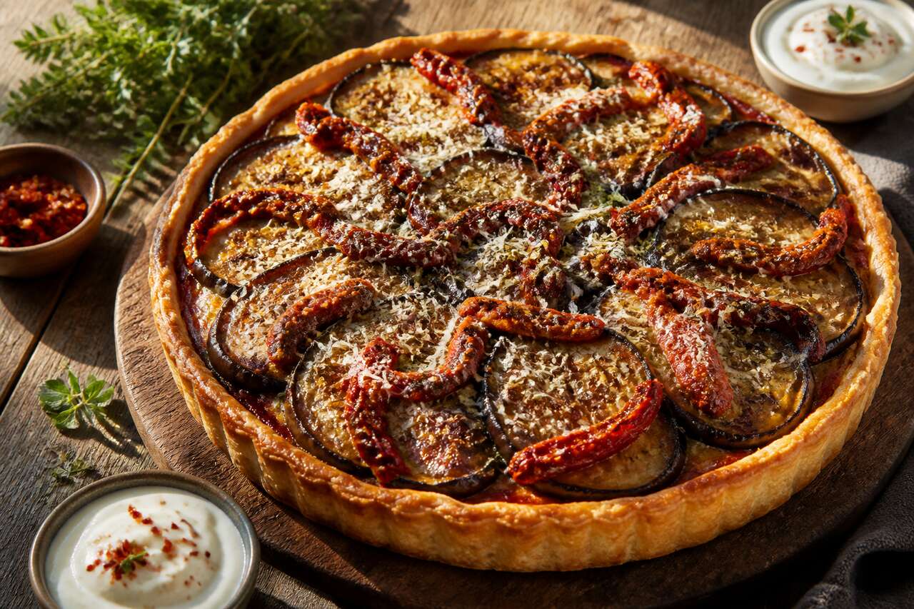 Tarte aubergine et tomate séchée : une recette savoureuse