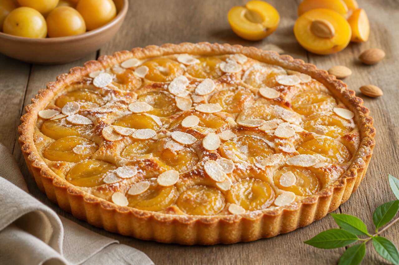 Recette de tarte aux mirabelles et amandes