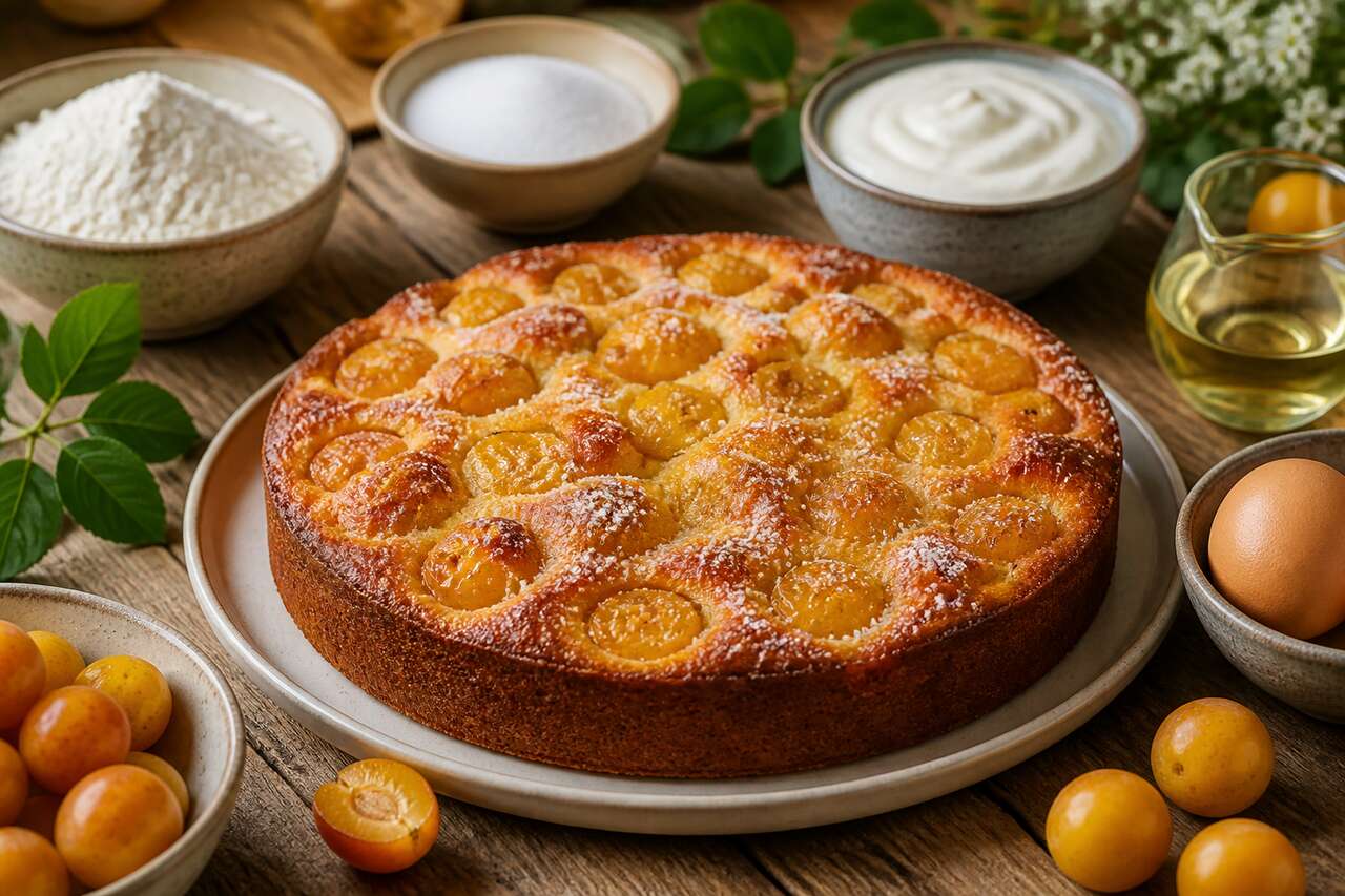 Gâteau au yaourt et mirabelles : recette facile
