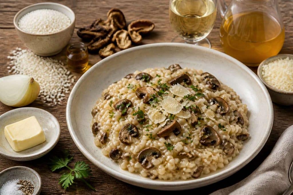 Recette : risotto aux champignons des bois savoureux et crémeux