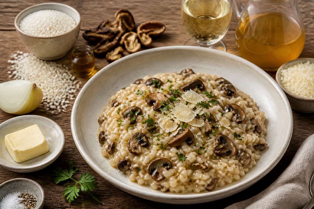Recette : risotto aux champignons des bois savoureux et crémeux