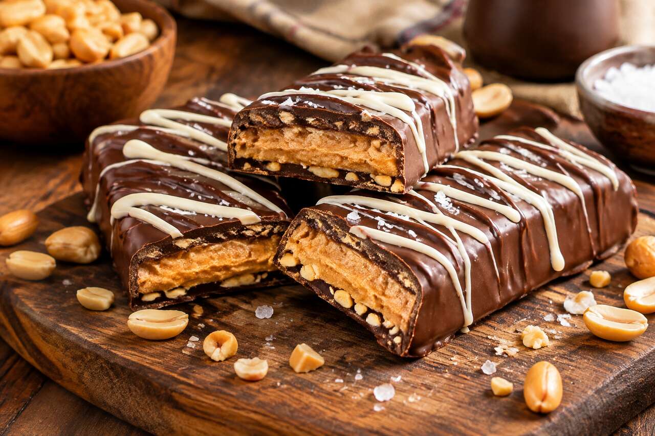Barres chocolatées maison à la cacahuète : recette gourmande