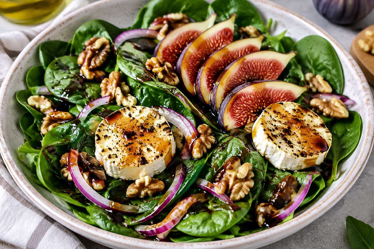 Salade d'automne aux épinards : recette facile et gourmande