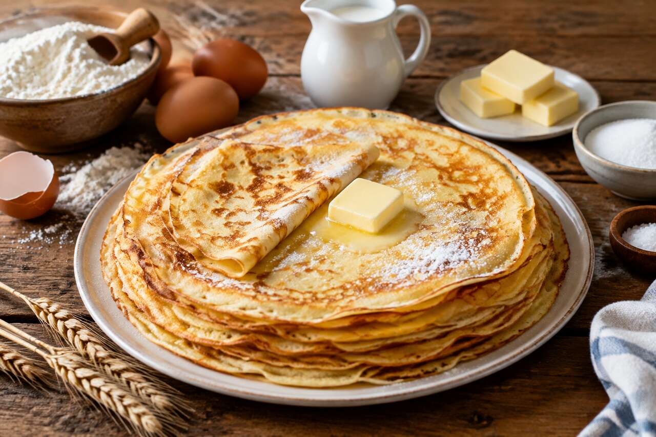 Crêpes maison au beurre : recette facile et délicieuse