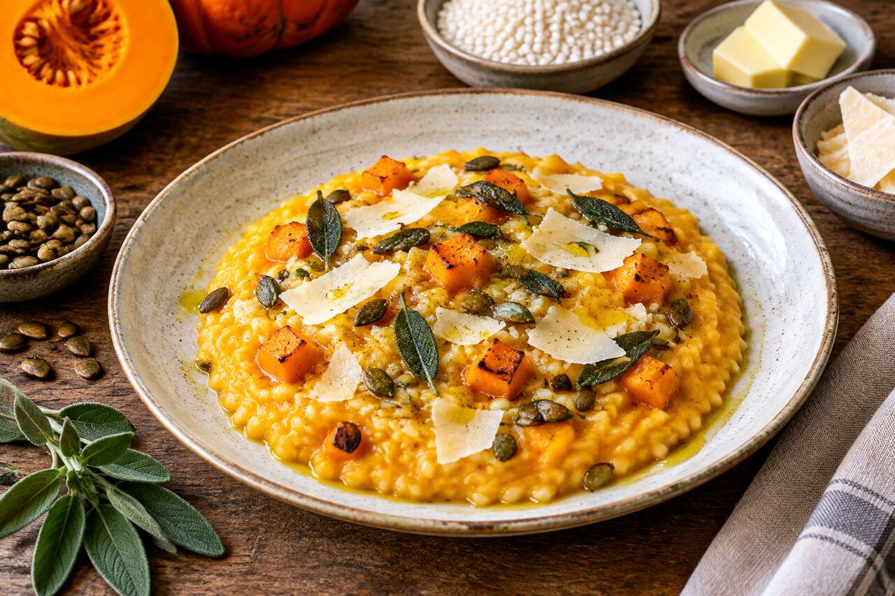 Risotto au potimarron et au pecorino : recette gourmande