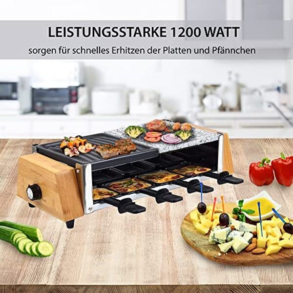 Découvrez notre test complet de la raclette Syntrox Germany RAC-1200WB 8 personnes avec design bois. Caractéristiques, avantages et avis détaillés pour bien choisir.