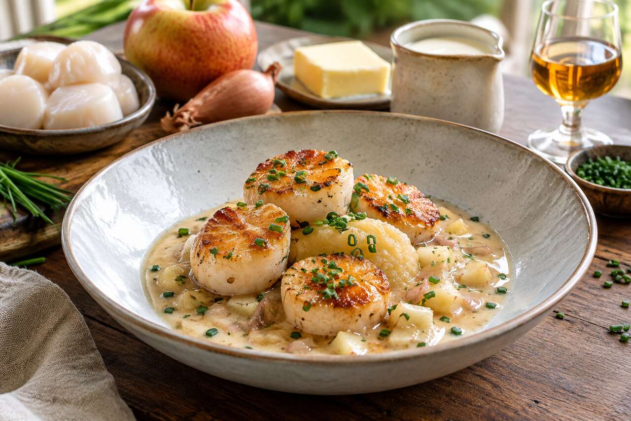 Saint-Jacques flambées au Calvados : recette gourmande et originale