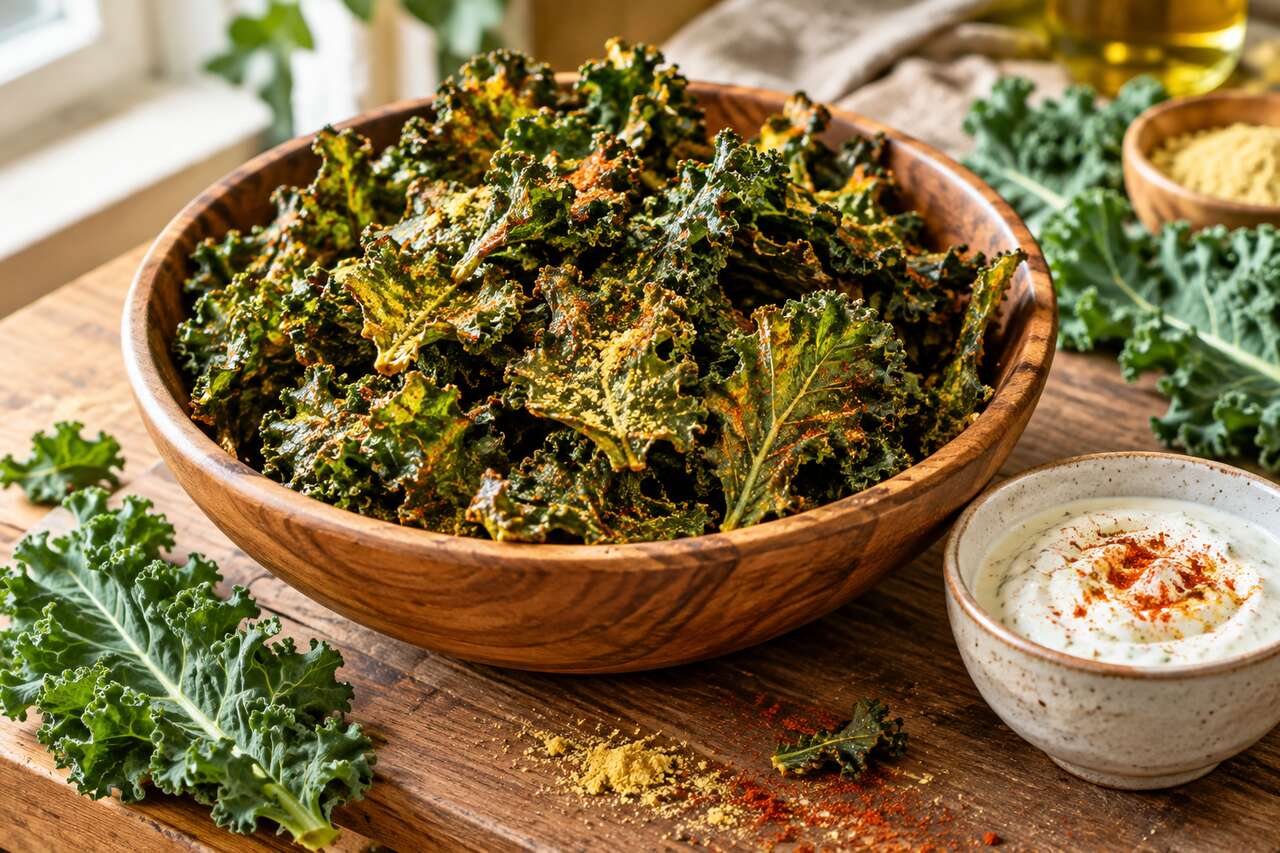 Recette de chips de chou kale : saine et croquante