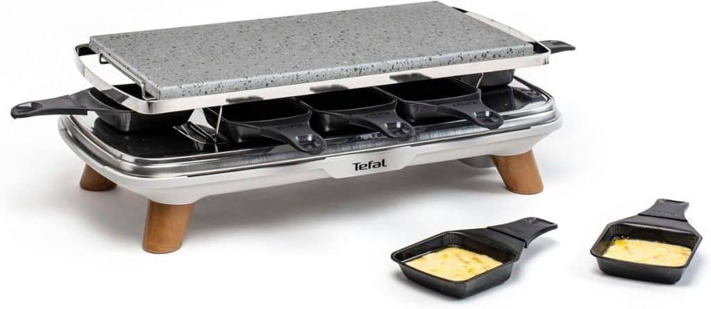 Test Tefal Raclette Pierrade Gourmet : 2-en-1, 1350 W, 8 coupelles