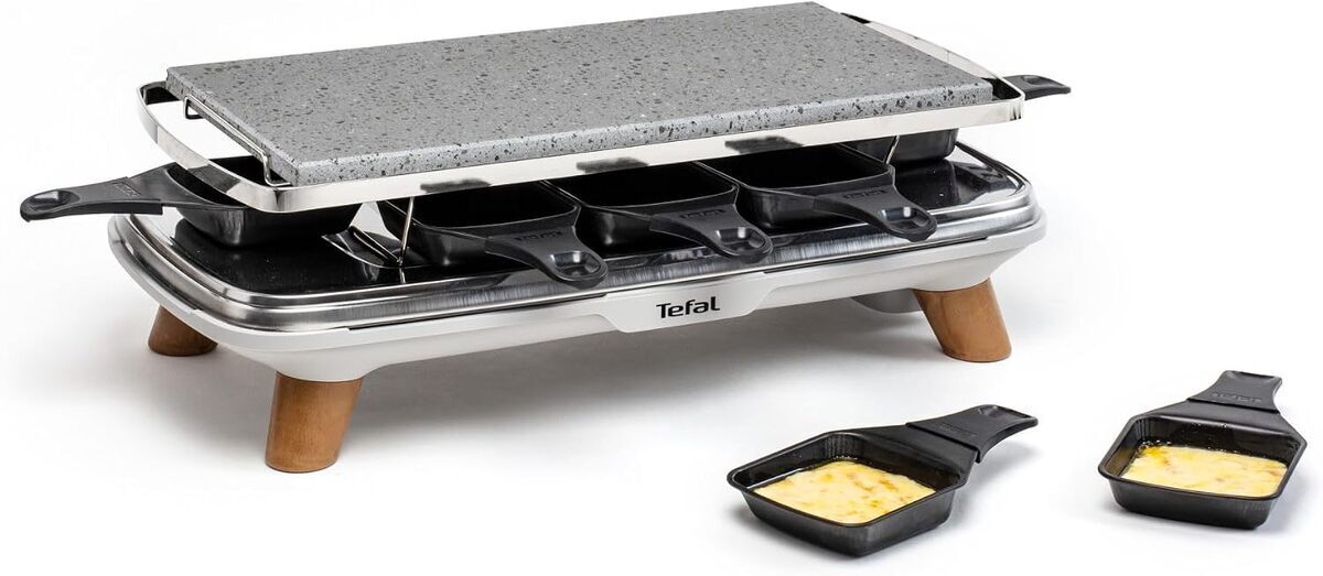 Test Tefal Raclette Pierrade Gourmet : 2-en-1, 1350 W, 8 coupelles